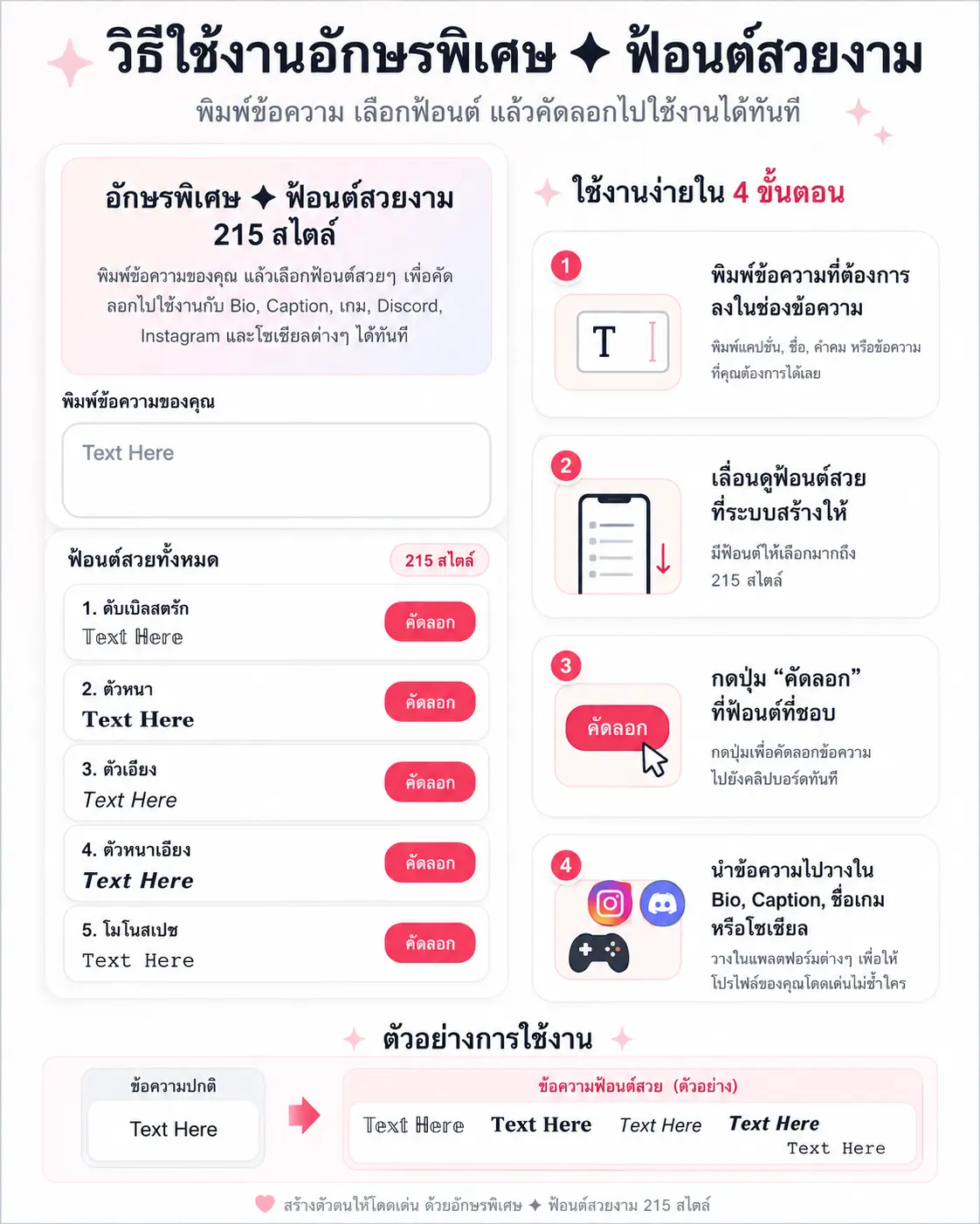 วิธีใช้อักษรพิเศษเพื่อคัดลอกข้อความสวยๆ